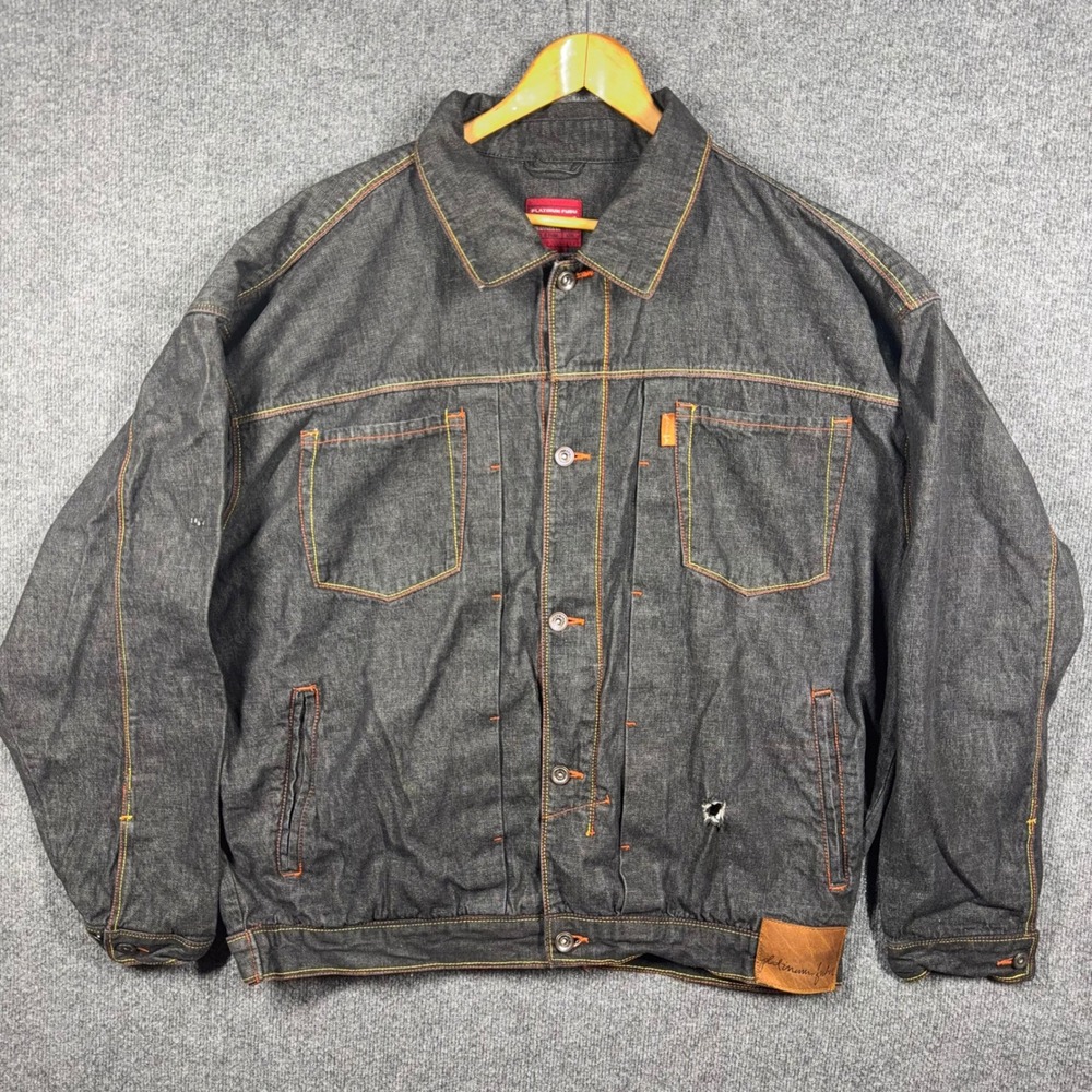 FUBU Jacket Mens XXXL Y2K Vintage Fat Albert Dumb Donald Embroidery Denim